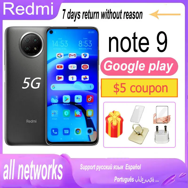 

Xiaomi redmi note 9 5G 5000mAh Global version All Netcom 6G 128G