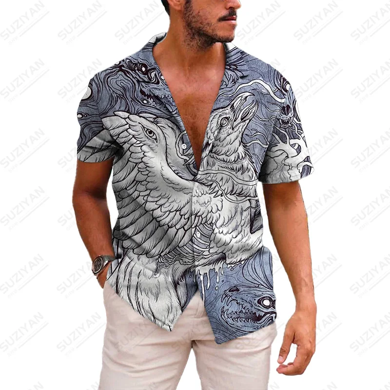 

New Arrivals Hawaiian Shirts For Men Color Wear Clothes Mens Clothes Gentlemanlike Plants Loose Shirts Clothes Kinds Of