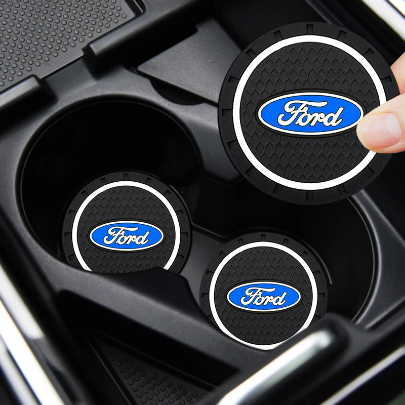 

1/2 Pack For Ford Focus Mk3 MK4 Party F150 Ranger Mondeo Car Rubber Silicone Anti-Slip Mat Epoxy Water Coaster Auto Parts