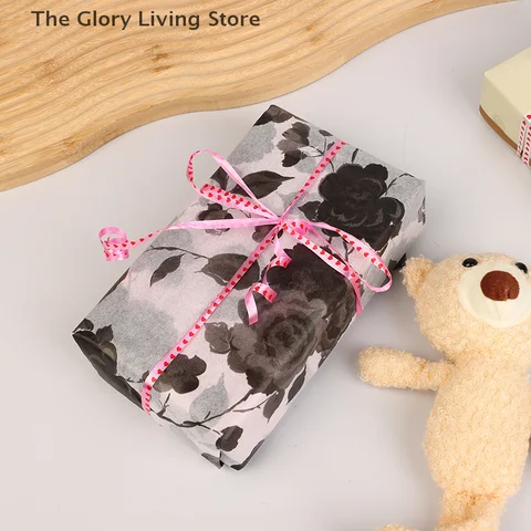 Бумага для цветов с черной розой, 10 шт.