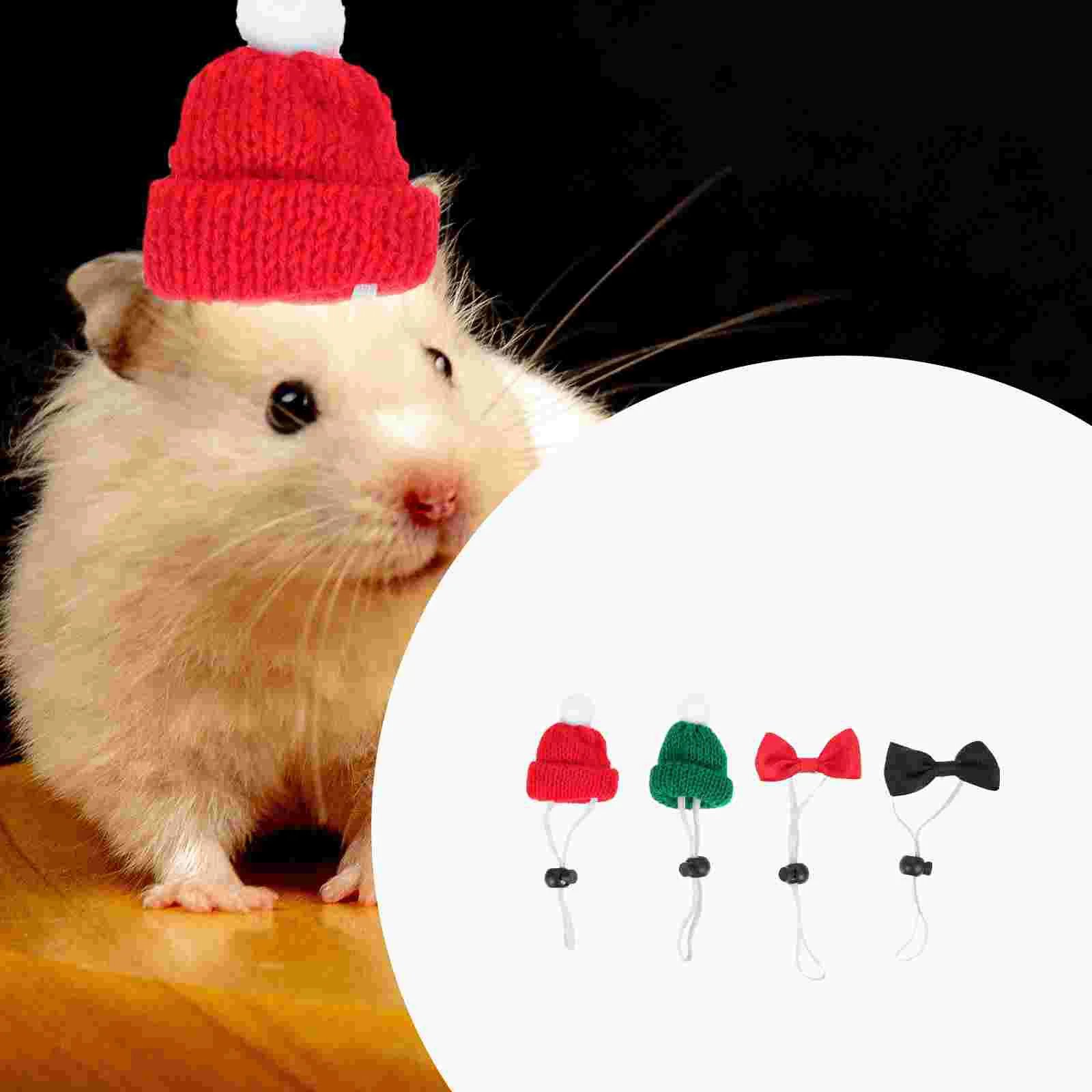

Hat Pet Christmas Hats Santa Mini Lizard Small Dog Cap Bearded Dragon Bow Reptile Costumecover Knitting Ornaments Bowtiecool