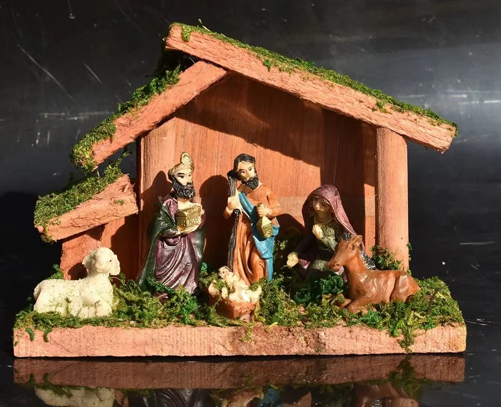 

Statue Nativity Scene Set Catholic Christmas Figurines Baby Jesus Indoor Manger Decoration Christian Holy Communion Sculpture
