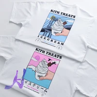 kith ice cream print t shirt high quality cotton men women kith oversized top tees