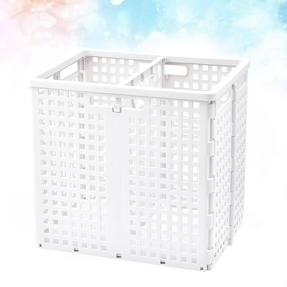 

White Household Foldable Storage Basket Toys Sundries Container Multifunctional Dirty Laundry Storage Organizer