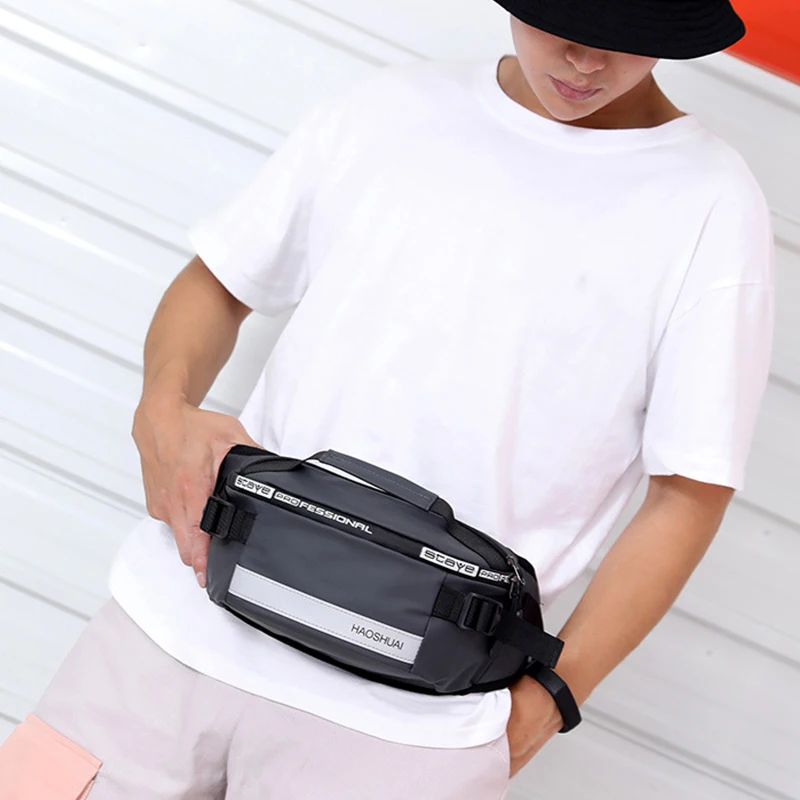 Brilljoy Men Travel Belt Bag Unisex Fashion Reflective Run Fanny Pack Cell Phone Storage Shoulder Outdoor Anti-Theft Waist Bags