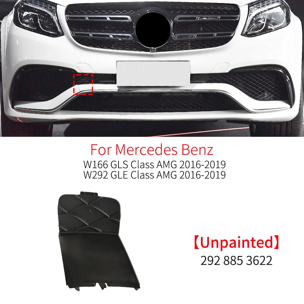 

Для Mercedes W166 W292 AMG Автомобильный передний бампер, фаркоп, черный, для Benz GLE GLS Class GLE63 GLE53 GLS43 AMG 2928853622
