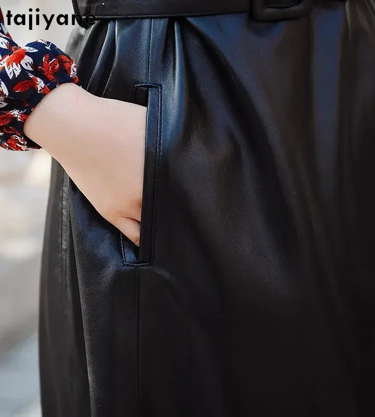 Женская куртка без рукавов Tajiyane элегантная Ветровка из натуральной овечьей кожи