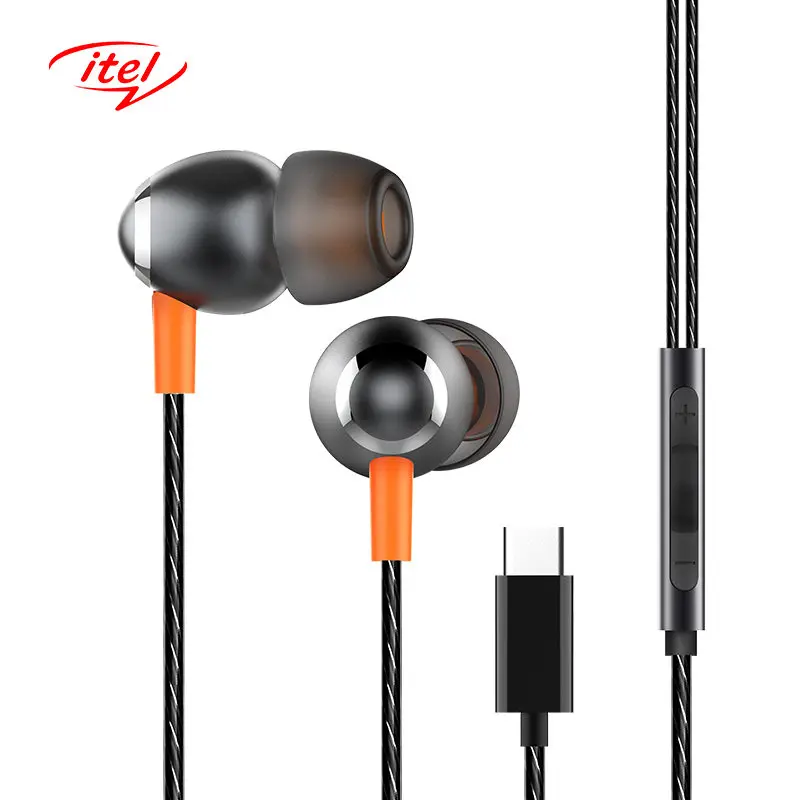 

itel E61 Wired Earphone 3-Button Remote with Microphone Cable Organizer Earphones Powerful Bass Drivers In-Ear Headphone