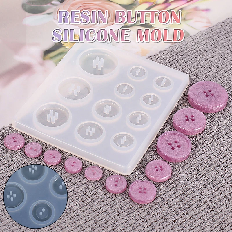 

Silicone Mold Resin Button Diy Handmade Resin Mold With Hole Pendant Epoxy Pendant For Keychain Jewelry Making Supplies
