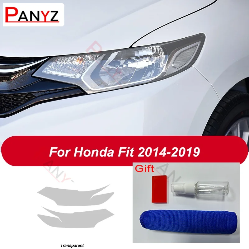 

2 шт. для Honda Fit GK5 Jazz 2014 2015 2016 2017 2019 Защитная пленка для автомобильных фар Прозрачная черная наклейка из ТПУ аксессуары