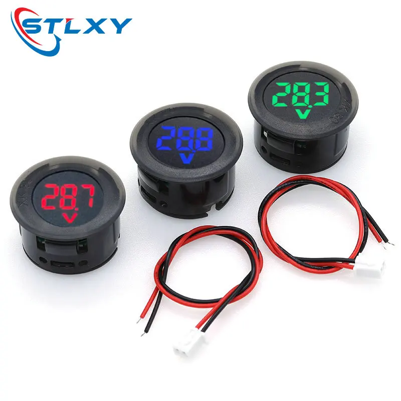 Цифровой дисплей стандарта DC 4-100 в Круглый двухпроводной вольтметр цифровой