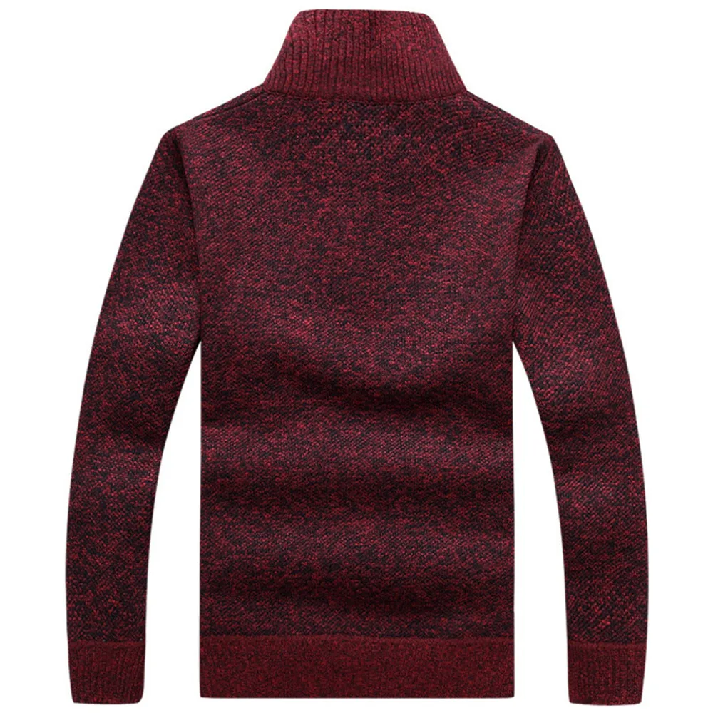 Autumn Hot Sale Men's Classic Knitted Sweater Solid Long Sleeve Turtleneck Pullovers Sweaters Half Zipper Thick Warm Fleece Coat