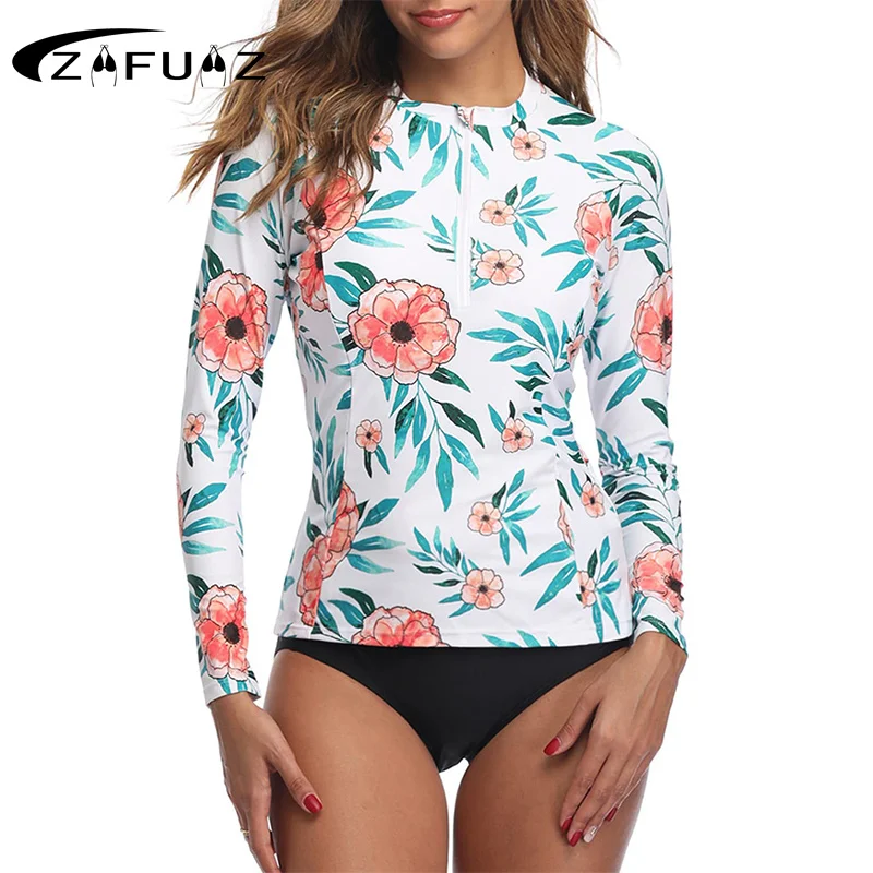 

Sexy Swimsuit Bikini Mujer Rash Guard 2023 Women Long Sleeve Swimwear Rashguard Surfing Two Piece Tankini Set Surf Swimming