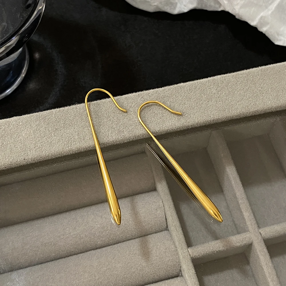 Greatera уникальные дизайнерские серьги из нержавеющей стали в форме капли воды для