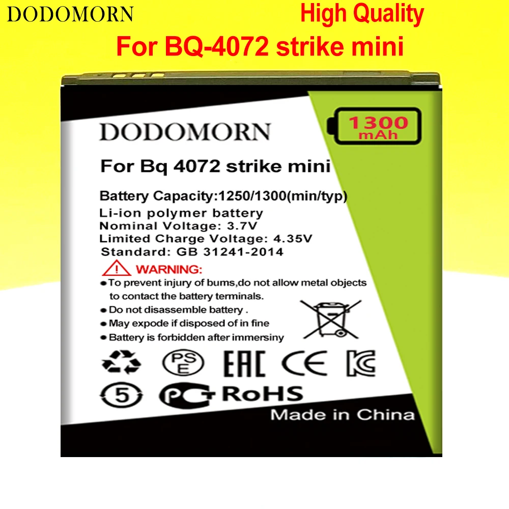 

DODOMORN Новый аккумулятор для BQS BQ-4072 Strike Mini Мобильный телефон + номер отслеживания