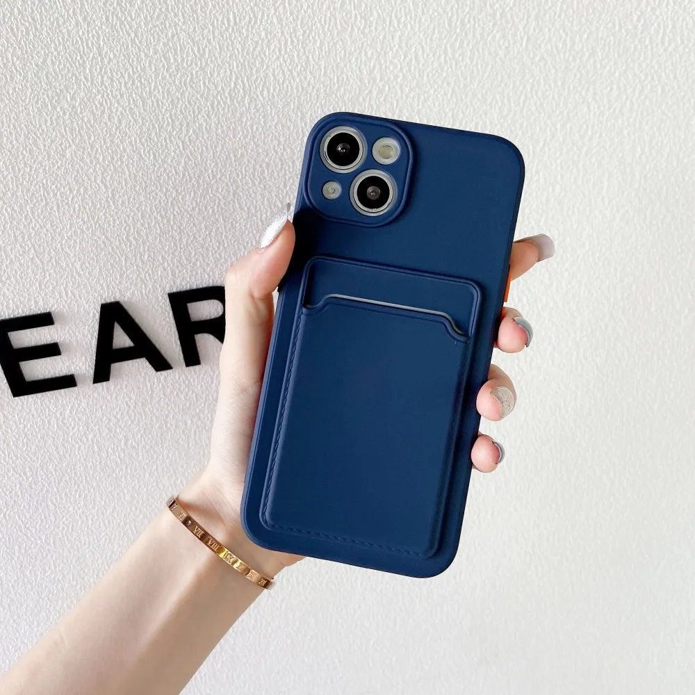 Skin feel card Case For iphone 16 15 Pro Max 14 13 12 11 Solid color simple Soft X XS MAX XR Plus Cover