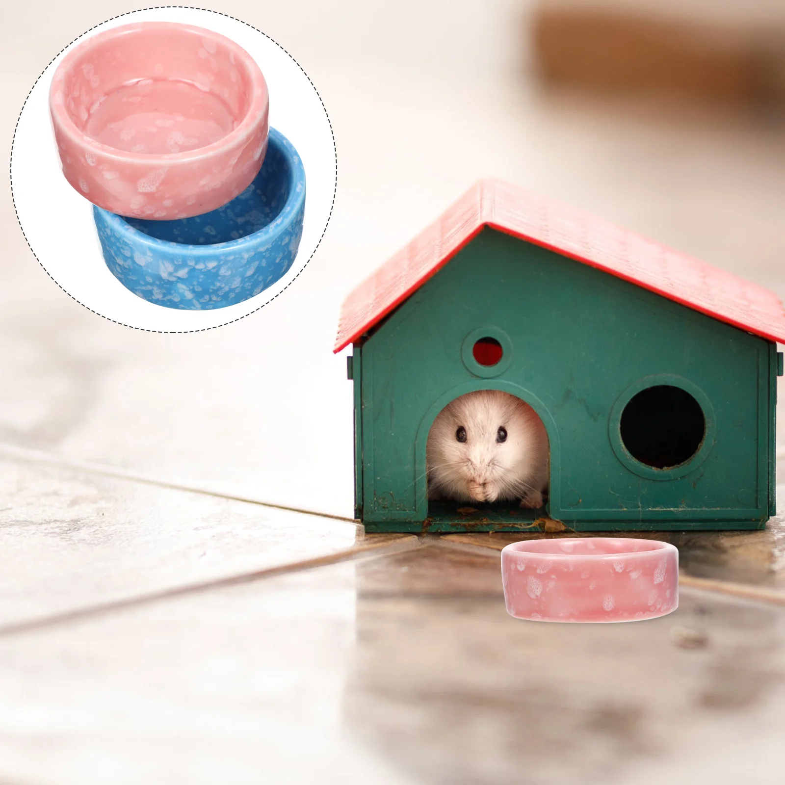 

Bowldish Hamster Small Water Animal Ceramic Feeding Feeder Guinea Rabbithedgehog Rat Lizard Container Bowls Pet Reptile Tortoise