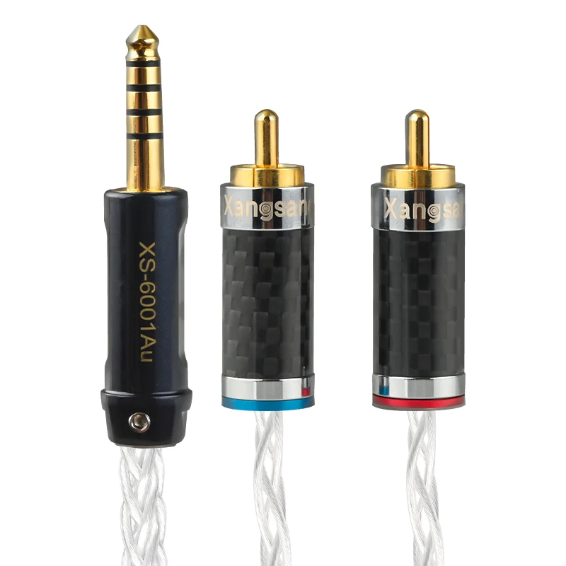 

Hi-end Silver Plated 4.4mm Balanced to 2RCA Cable Single Crystal Copper One Point Two Audio Line