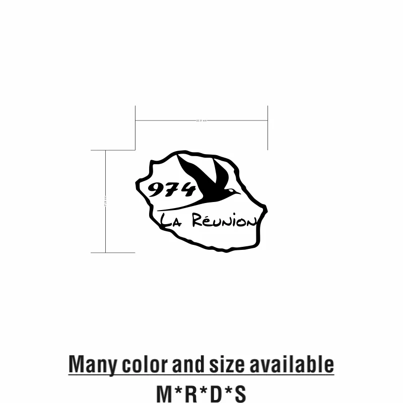 Для острова 974 соломенная карта хвост автомобильные наклейки забавные