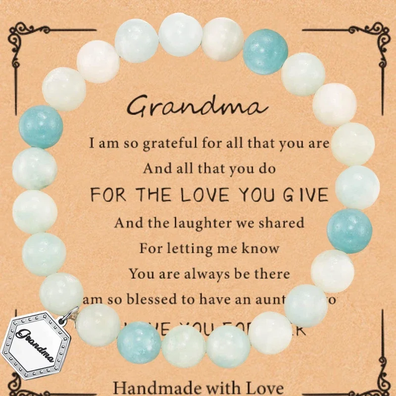 Элегантный браслет из бусин с шармами круглые бусины Подходит для бабушки на