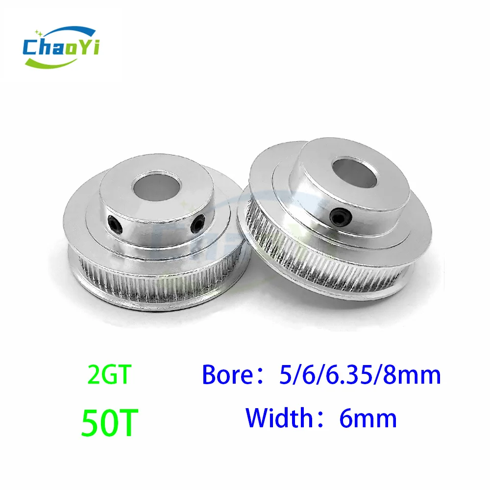 

2GT 50Tooth Bore 5/6/6.35/8mm Timing Belt Pulley Synchronous Wheel Fit Belt Width 6mm 3D Printer Parts Sheave Gear GT2 Prusa