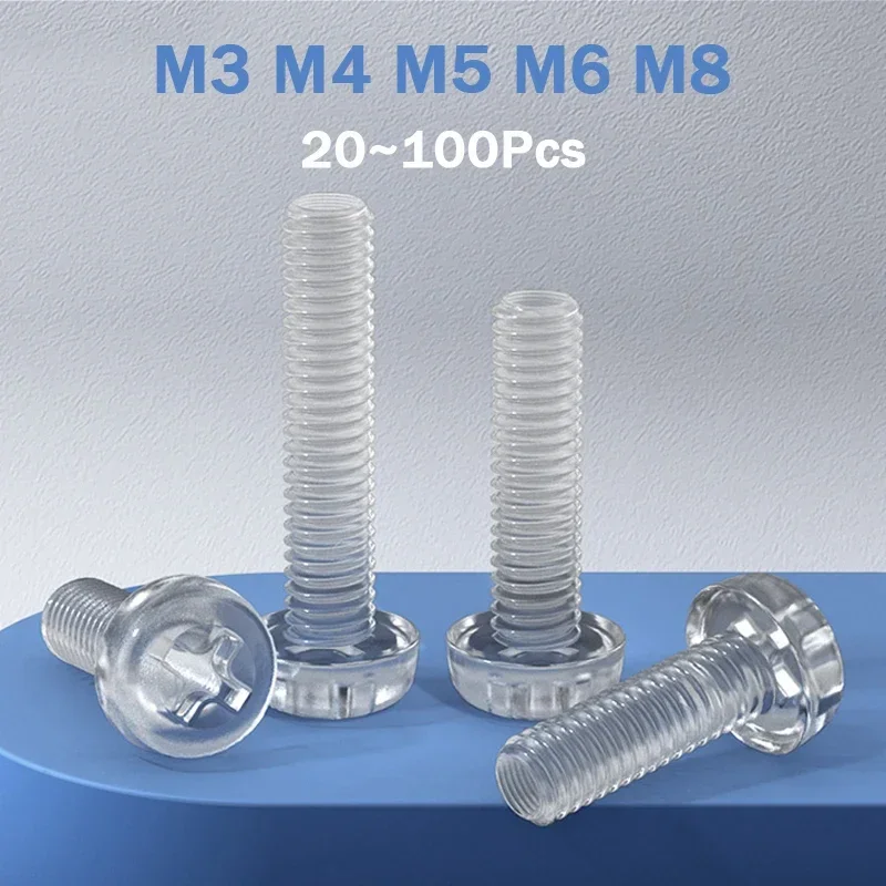 Крестовые винты из нейлона прозрачные M3 M4 M5 M6 M8