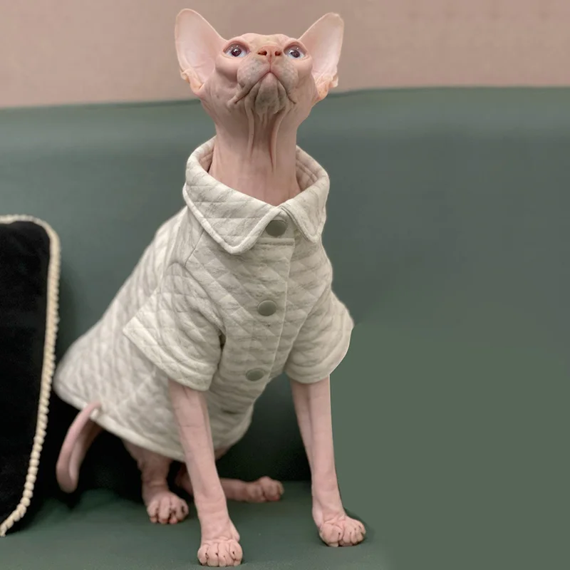 Hairless cat clothing Sphinx winter Thickened warm cotton Cat Coat Devon Rex Kitten Outfits Pet Apparel cat sphynx cat clothes