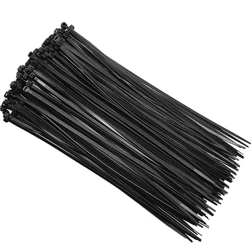 

1000pcs Zip Tie Self- locking 3x200 Cable Tie Base Holders with Multi- Cable Tie for Tube Home Cable ( Black )
