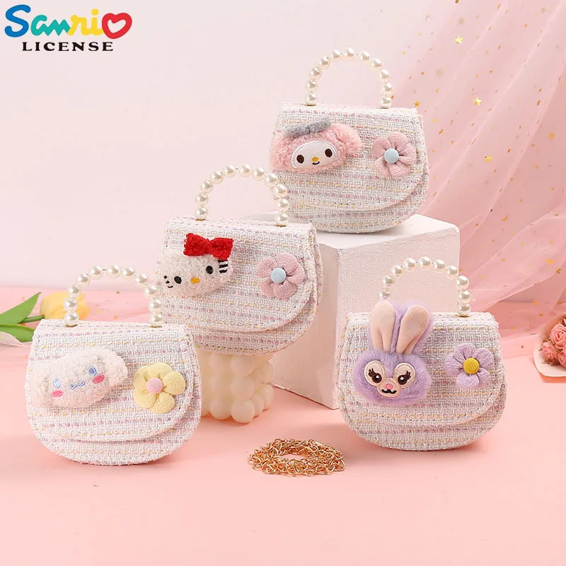 

Kawaii Новинка Sanrio Hello Kittys Cinnamoroll милый кошелек для монет детский мультяшный через плечо маленькая круглая сумка для девочек аниме подарочные игрушки