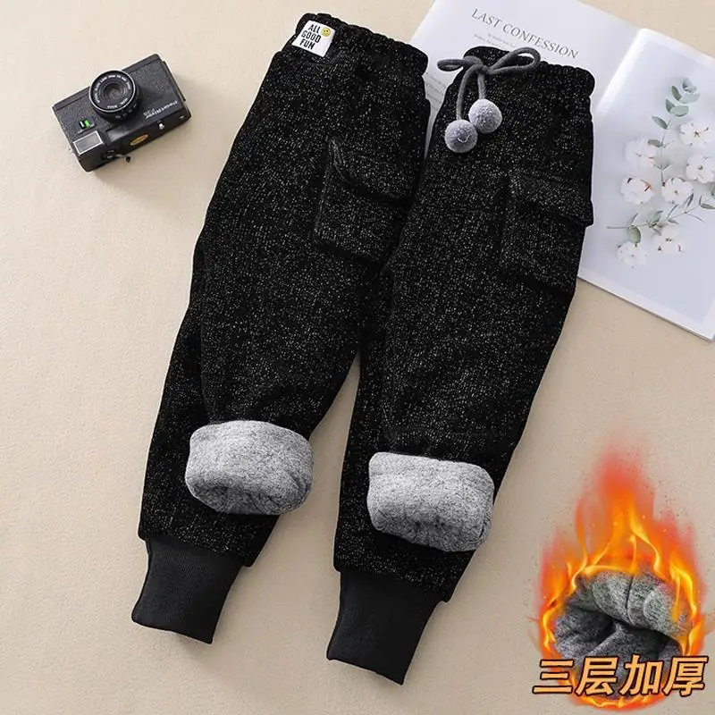 

Autumn Winter Warm Kids Babys Girls Jogger Pant Children Casual School Sport Pants Fleece Trousers Loose Sweatpant Girls Clothes