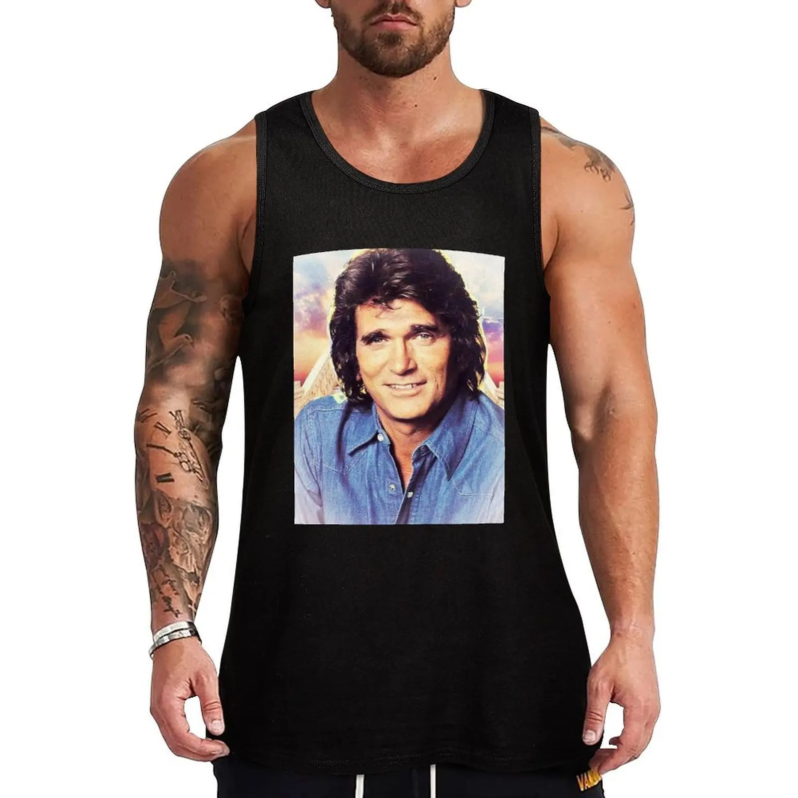 Фото Майка Michael Landon, базовая футболка без рукавов, повседневная майка из мягкого хлопка №1