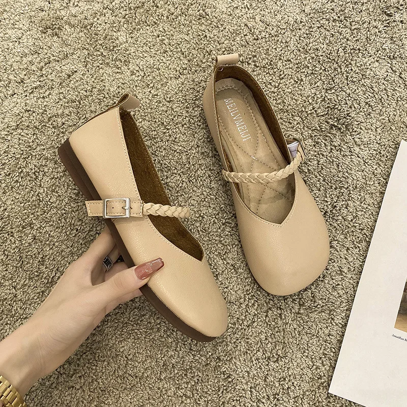 

2022 Spring Women Casual Flats Comfortable Soft Boat Shoes Loafers Ballerina Shallow Round Toe Ballet Flat Shoes