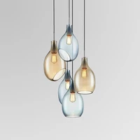 pendant lamps nordic glass lights water drop shaped hanging lamp living room decor bedroom restaurant light suspension luminaire