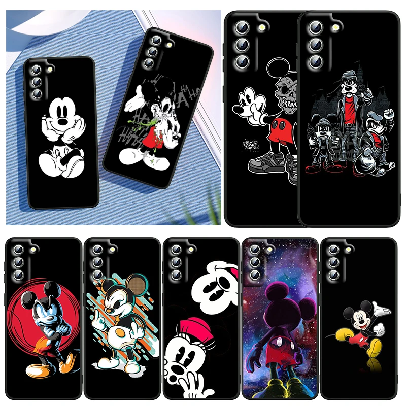 

Fashion Mickey Stitch Art For Samsung Galaxy S23 S22 S21 S20 FE Ultra Pro Lite S10 5G S10E S9 Plus Black Cover Phone Case