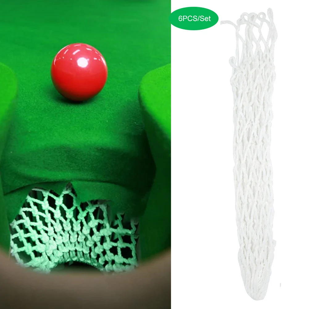 

6PCS/Set Billiards Net Pocket Long Service Life Billiards Table Pocket Billiards Table Accessories Long Life White Hole Net Bag