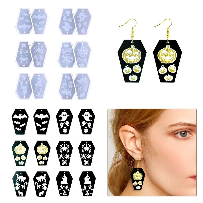 

Coffin Resin Silicone Jewelry Molds Including Earrings Pendants Necklaces Molds