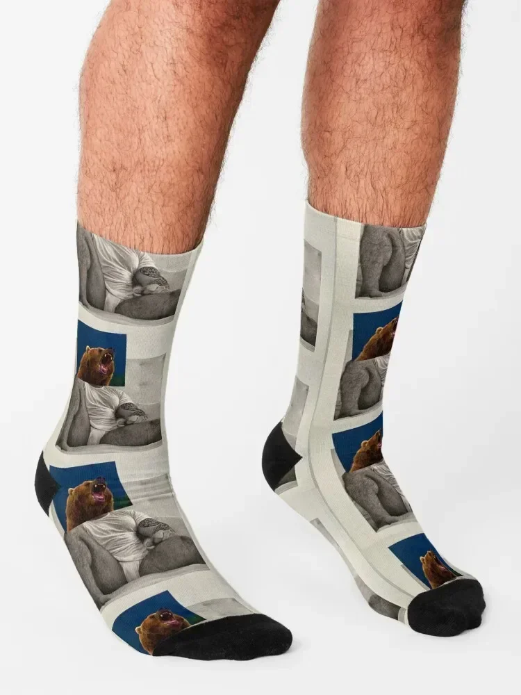 Носки с подвижным рисунком медвежонка складывающиеся в темноте свободные