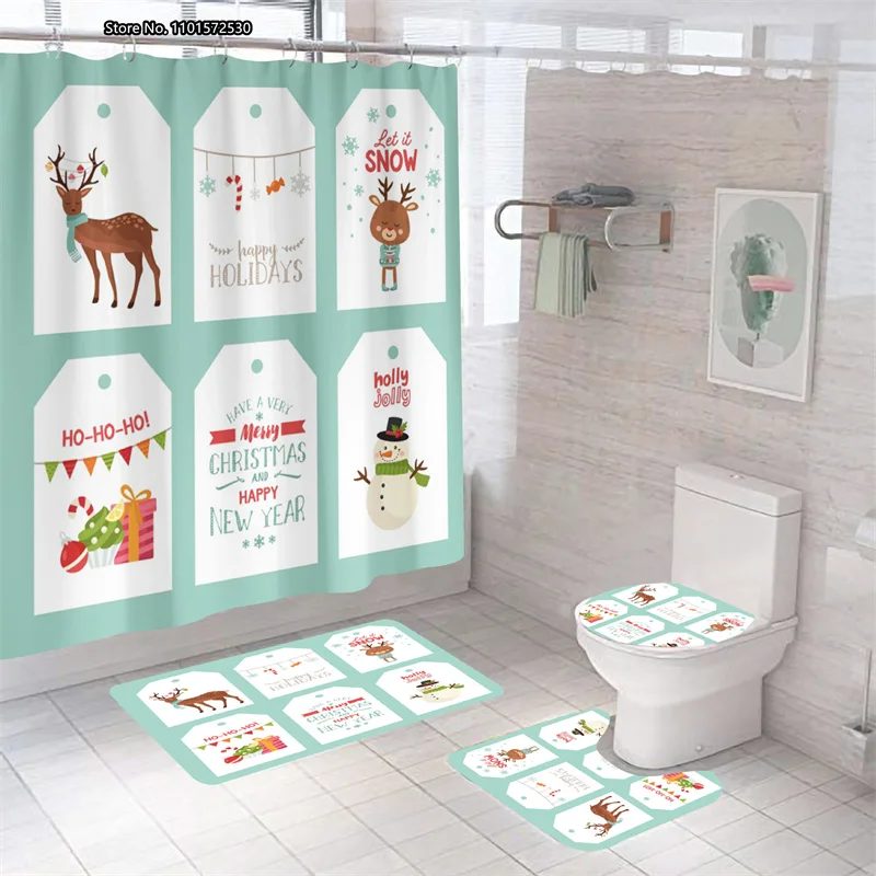 Мультяшная Рождественская елка Серия Hd цифровая печать полиэстер занавеска для