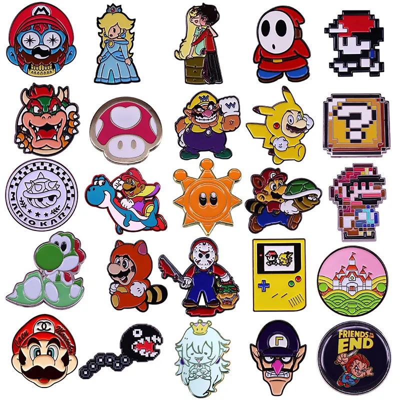 

Anime Game Super Mario Lapel Pins Backpack Classic Game Machine Enamel Brooch Pin Women Fashion Jewelry Gifts Cartoon Badges