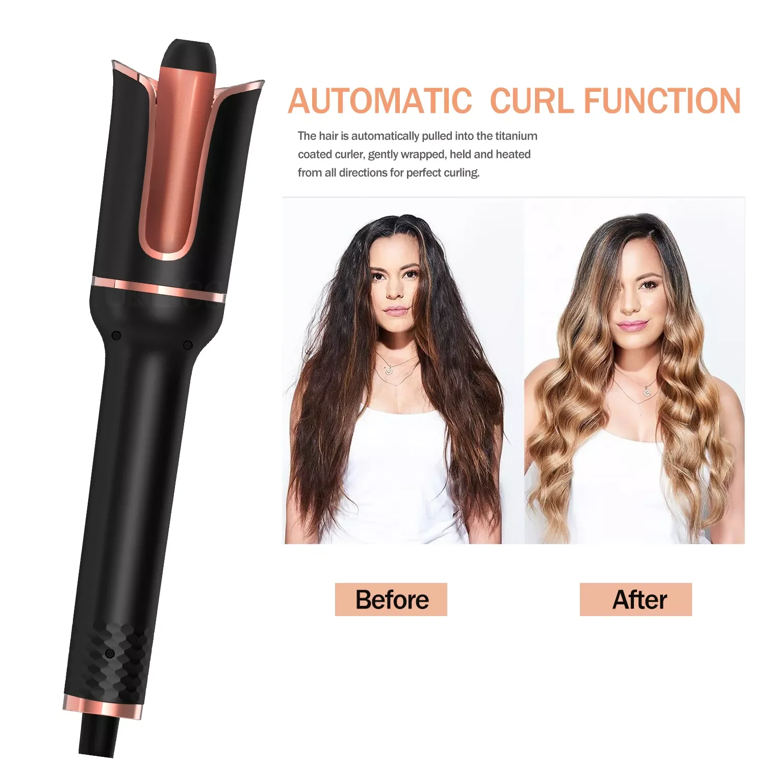 

NEW2023 Professional Curling Iron Automatic Rotating Hair Curler Wand Bar For Corrugation Curling Irons Hair Curler Wave Styling
