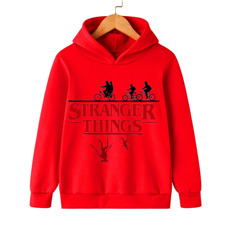 

Kids Cotton Stranger Things 4 Hoodies Baby Boys Cartoon Hellfire Club Cool Print Clothes Girls Children Top Tees Baby Costumes