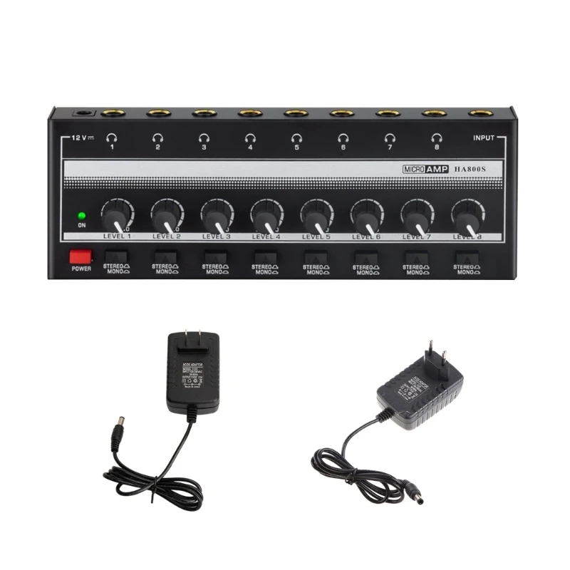 

Portable 8 Channel Headphone Amplifier with Independent Volume Control for Each Channel Mixer Independently Drop Shipping
