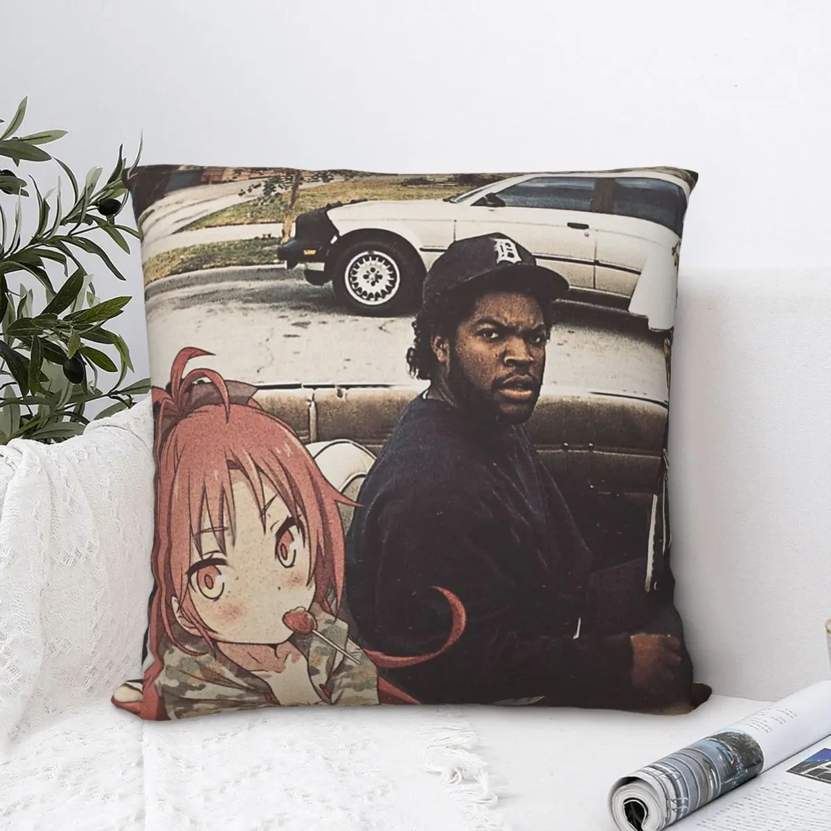 

Waifuz N The Hood Feat Kyoko Sakura Throw Pillow Case Cushion Home Sofa Chair Print Decorative Hug Pillowcase