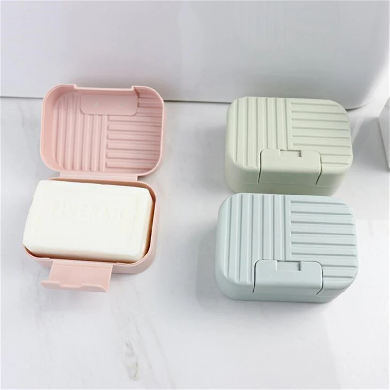 Soap Box Dish Plate with Lid Lock Sealed Travel Hiking Leakp