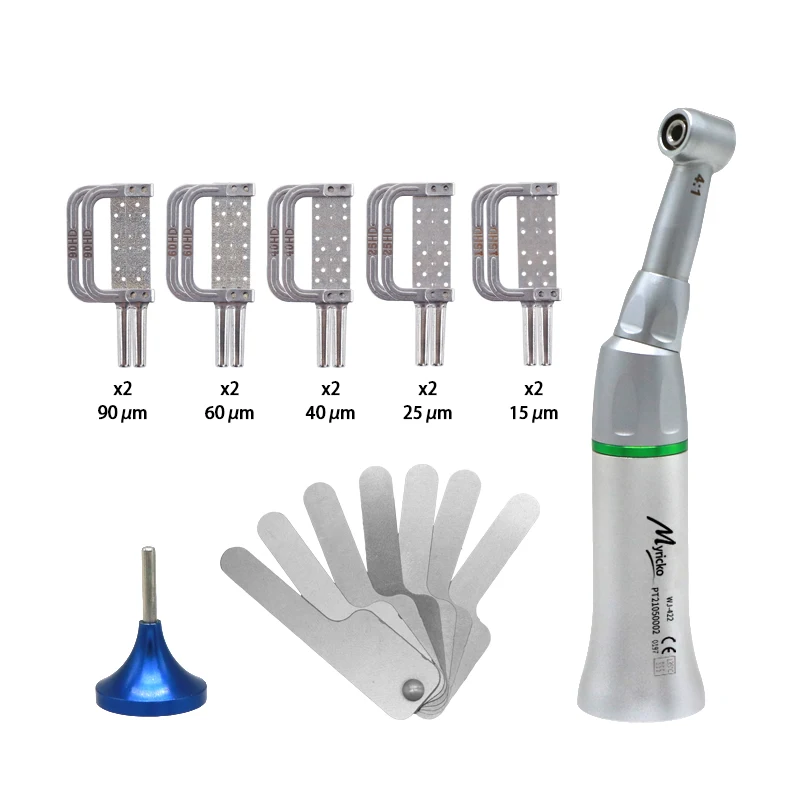 

Dental 4:1 Reduction Interproximal Stripping Handpiece Set Reciprocating IPR System Contra Angle with Polishing Strips Tool