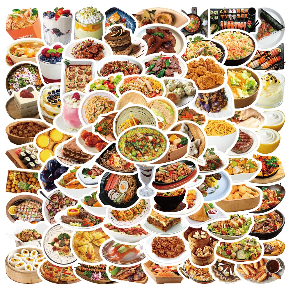 

10/90pcs Yummy Foods Stickers For Laptop Water Bottle Phone DIY Waterproof Graffiti Skateboard Car Decals Kids Toy