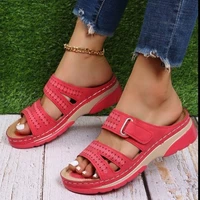 summer wedge heel platform ladies sandals fashion casual hollow slippers womens plus size 43 beach shoes designer slides