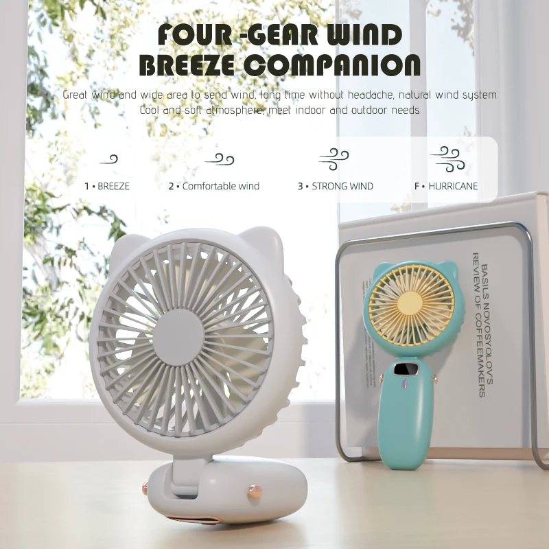 Мини-ручной вентилятор Портативный портативный перезаряжаемый мини-складной с 3