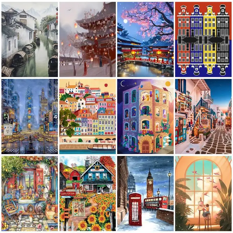 

CHENISTORY DIY Paint By Numbers Hourse Drawing On Canvas Acrylic Paint Unframe Coloring By Numbers Kit Hobbies Decor For Home