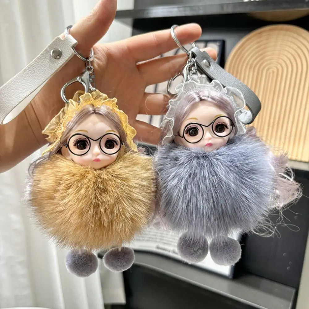 Забавный кавайный помпон брелок для сна и ребенка бант волнистые волосы плюшевые